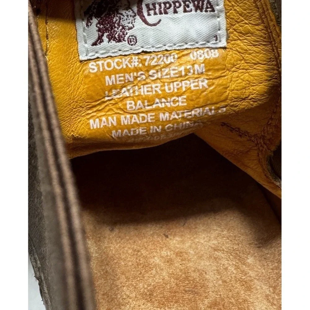 Chippewa Renegade Chelsea Boots Mens 13‎ Brown Leather Vibram Slip On Square Toe